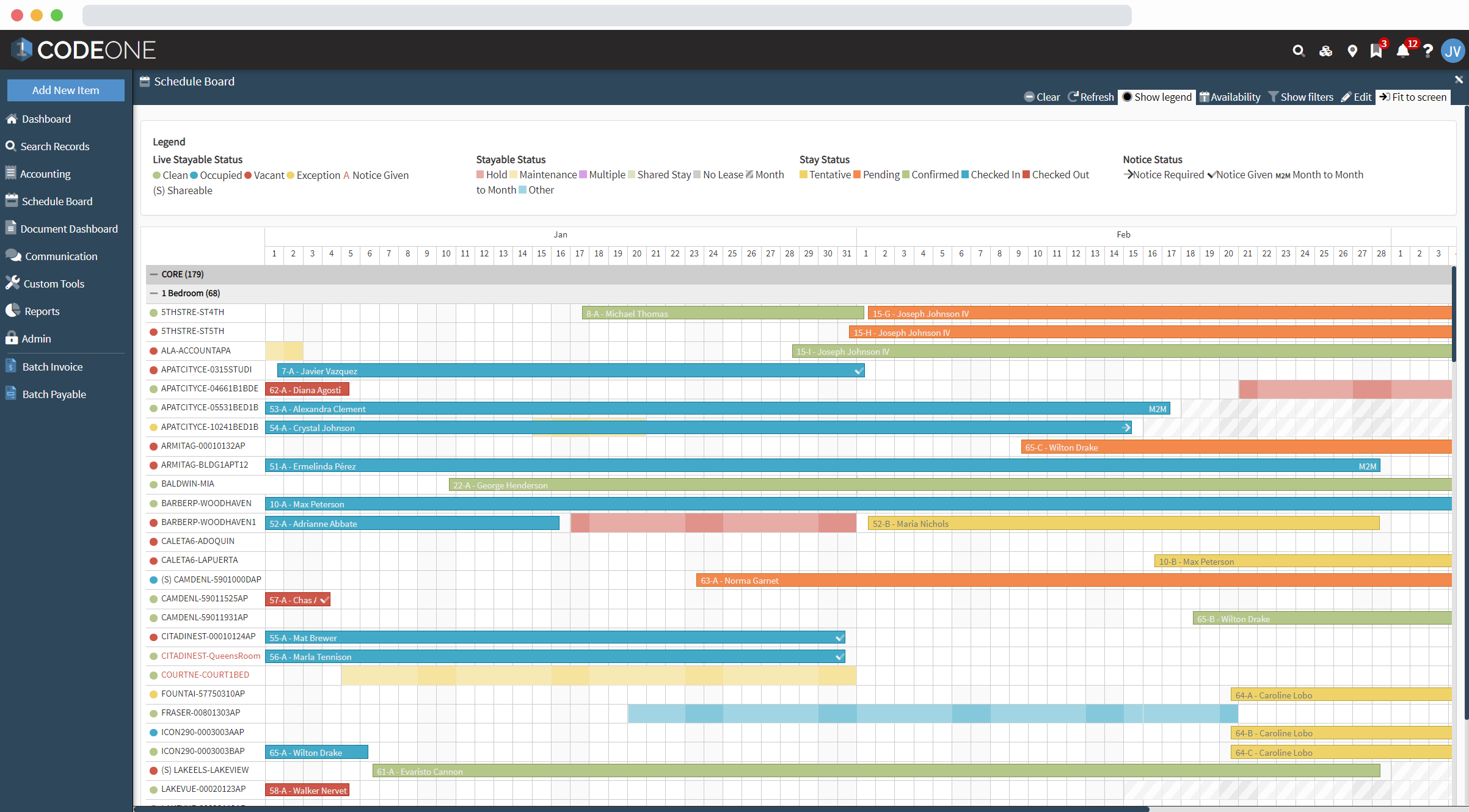 CodeOne Software Scheduleboard